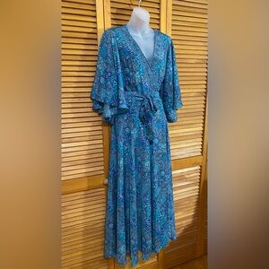 Flowy, paisley wrap dress &/or robe by Baizaar: Handmade Apparel